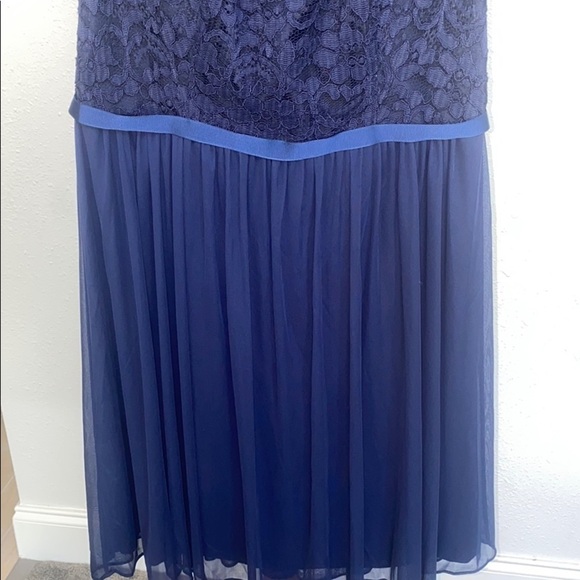 Navy Cap Sleeve David’s Bridal Bridesmaids Dress - Picture 8 of 16